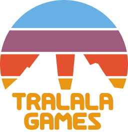 Tralala Games — colorful sunset and mountain logo